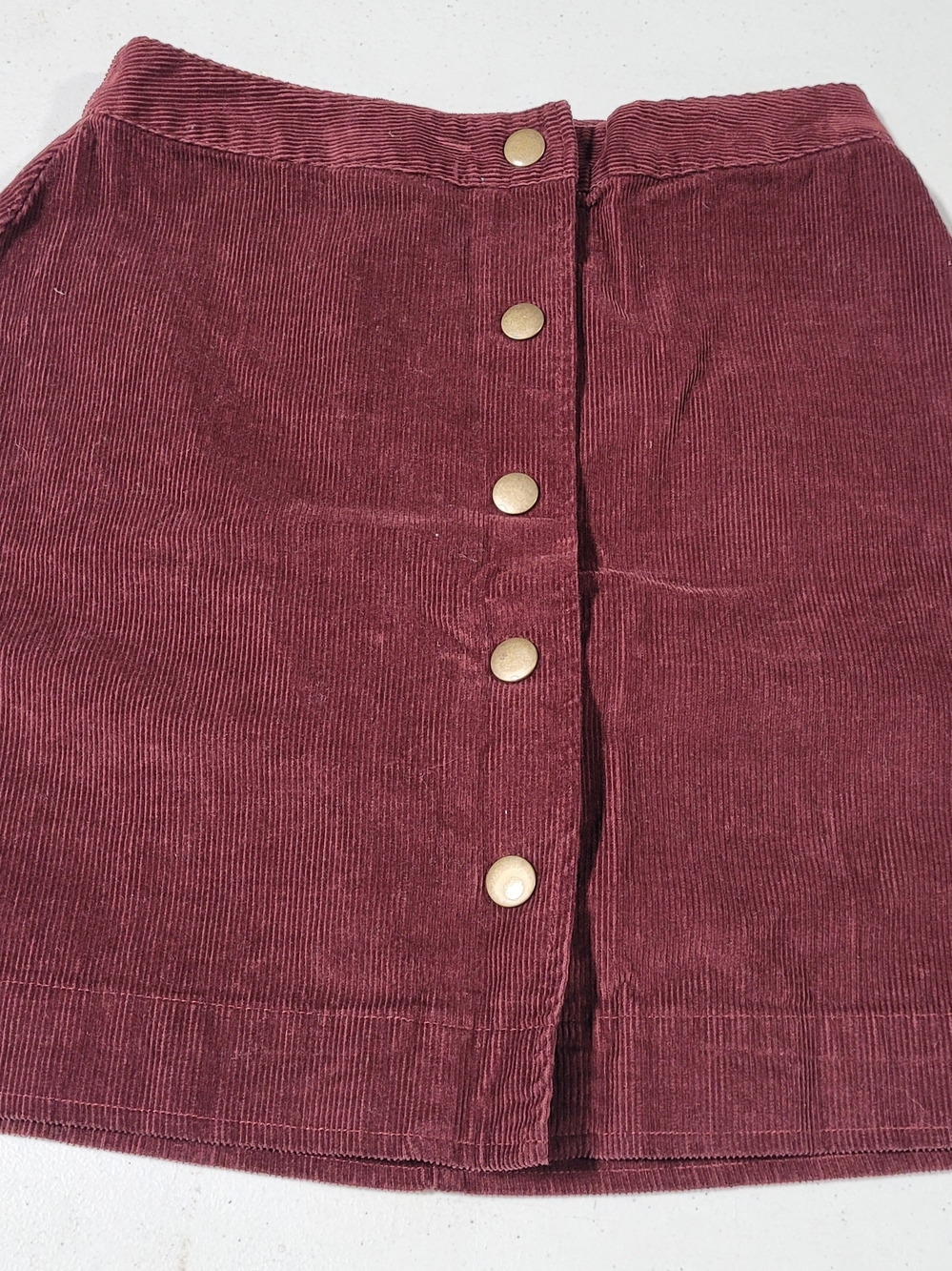 Old Navy Burgundy Corduroy Mini Skirt with Front Buttons